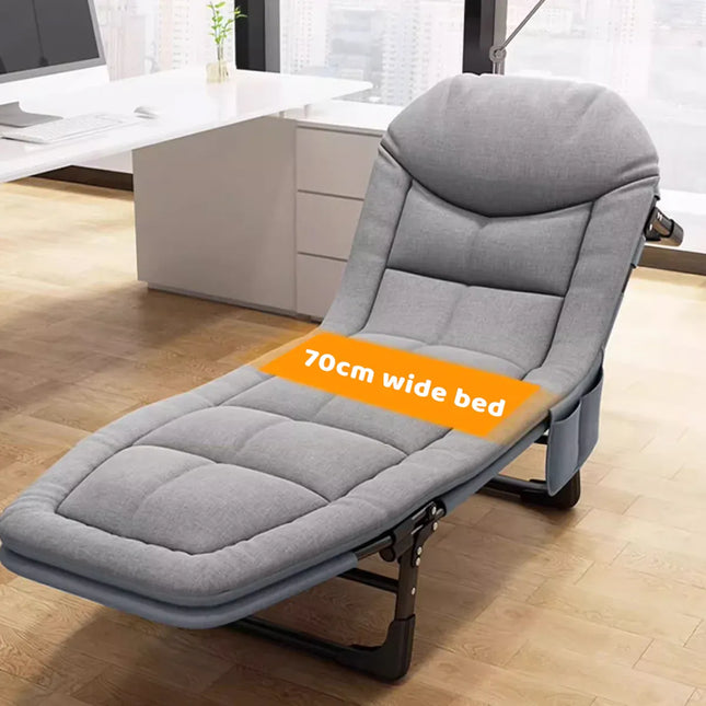 Folding Bed Single Model Dark Grey For Office Nap Camping Travel Midday Rest Use