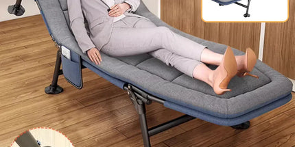 Folding Bed Single Model Dark Grey For Office Nap Camping Travel Midday Rest Use