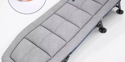 Folding Bed Single Model Dark Grey For Office Nap Camping Travel Midday Rest Use