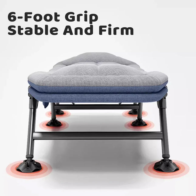 Folding Bed Single Model Dark Grey For Office Nap Camping Travel Midday Rest Use