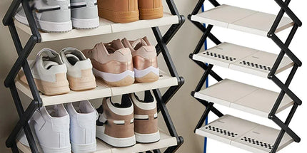 5 Tier Folding Shoe Rack Simple Shoe Storage Organizer for Home and Closet Use