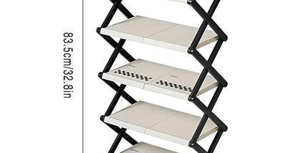 5 Tier Folding Shoe Rack Simple Shoe Storage Organizer for Home and Closet Use
