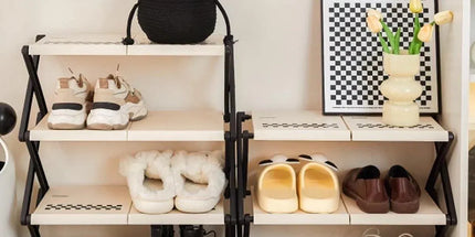 5 Tier Folding Shoe Rack Simple Shoe Storage Organizer for Home and Closet Use