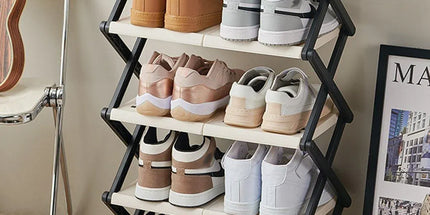 5 Tier Folding Shoe Rack Simple Shoe Storage Organizer for Home and Closet Use