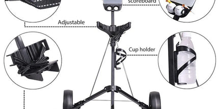 Foldable Aluminum Golf Push Pull Trolley Cart Lightweight Buggy for Easy Transport