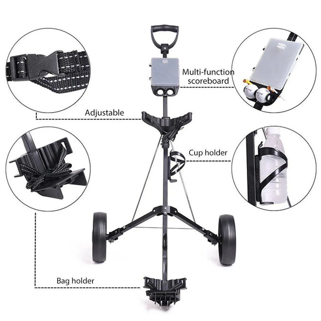 Foldable Aluminum Golf Push Pull Trolley Cart Lightweight Buggy for Easy Transport