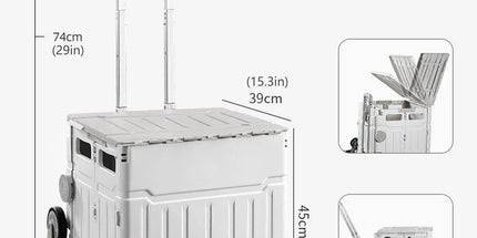 Light Grey Folding Utility Trolley with Lid - 1 Piece Tyack eCommerce Solutions