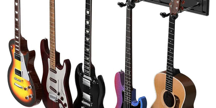 5 Hangers Guitar Wall Stand with Adjustable Aluminium Alloy Rail Black Tyack eCommerce Solutions
