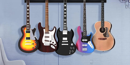 5 Hangers Guitar Wall Stand with Adjustable Aluminium Alloy Rail Black Tyack eCommerce Solutions