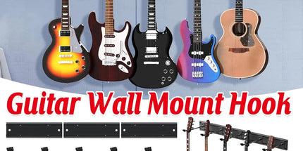 5 Hangers Guitar Wall Stand with Adjustable Aluminium Alloy Rail Black Tyack eCommerce Solutions