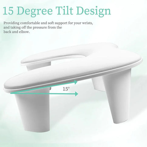 Manicure Hand Rest PU Leather Nail Arm Cushion Portable Tilting Detachable Pad