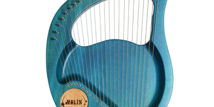 Solid Wood Veneer Laiya 24-String Harp Basic Model Beginner Music Instrument - Emerald Green