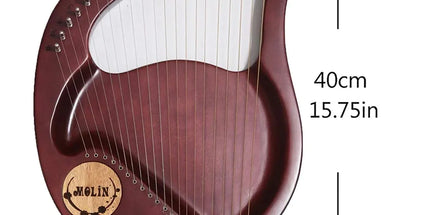 Solid Wood Veneer Laiya 24-String Harp Basic Model Beginner Music Instrument - Emerald Green