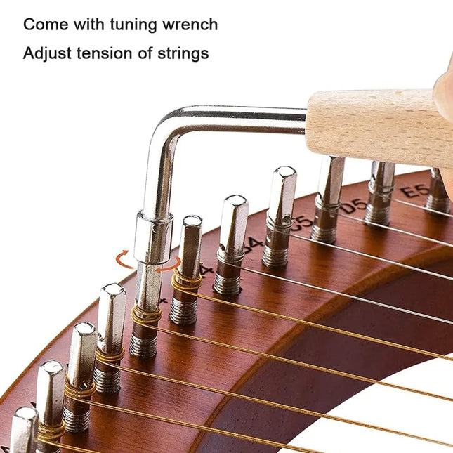 Solid Wood Veneer Laiya 24-String Harp Basic Model Beginner Music Instrument - Purple Red