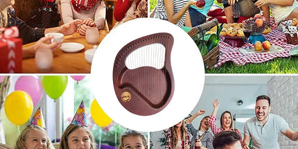 Solid Wood Veneer Laiya 24-String Harp Basic Model Beginner Music Instrument - Purple Red
