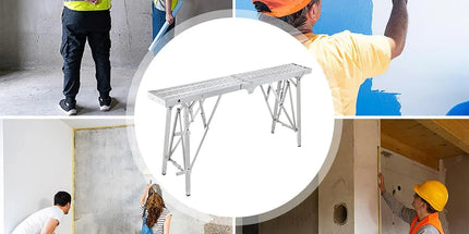 Folding Scaffolding Platform Galvanized Steel Pipe 150kg Load-Bearing Adjustable