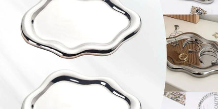2PCS Luxury Ceramic Jewelry Display Tray Organizer Plate Storage Large Decor