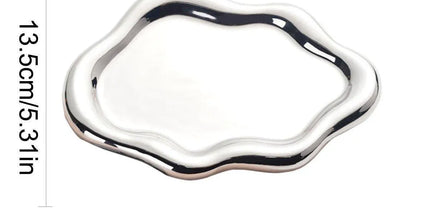 2PCS Luxury Ceramic Jewelry Display Tray Organizer Plate Storage Large Decor