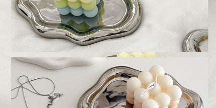 2PCS Luxury Ceramic Jewelry Display Tray Organizer Plate Storage Large Decor