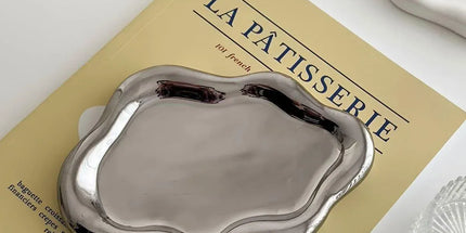 2PCS Luxury Ceramic Jewelry Display Tray Organizer Plate Storage Large Decor
