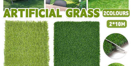 Artificial Synthetic Grass Lawn Realistic Fake Turf Garden Outdoor Decor Set - 1cm