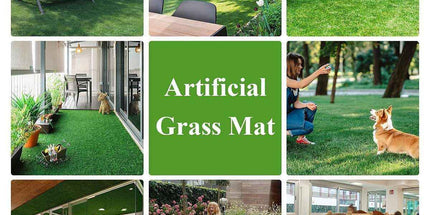 Artificial Synthetic Grass Lawn Realistic Fake Turf Garden Outdoor Decor Set - 1cm