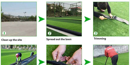 Artificial Synthetic Grass Lawn Realistic Fake Turf Garden Outdoor Decor Set - 1cm