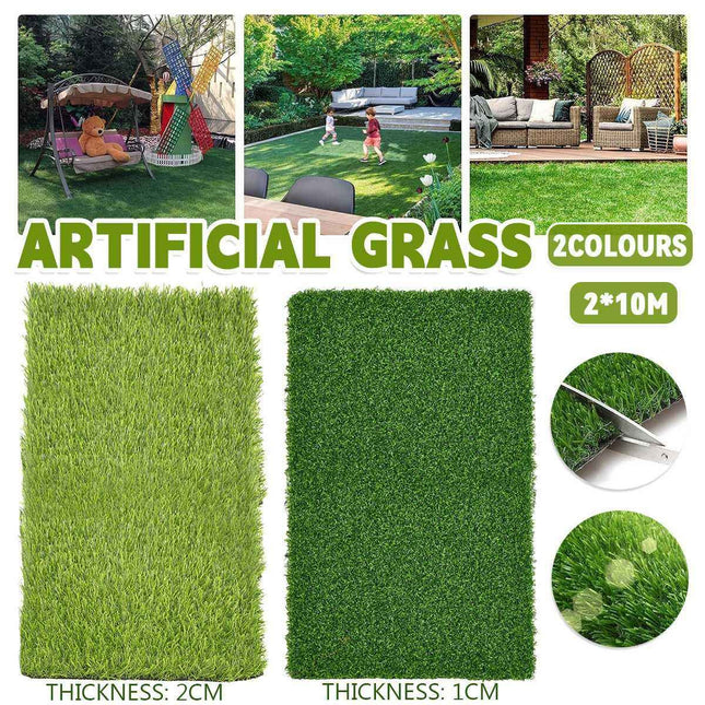 Artificial Synthetic Grass Lawn Realistic Fake Turf Garden Outdoor Decor Set - 2cm