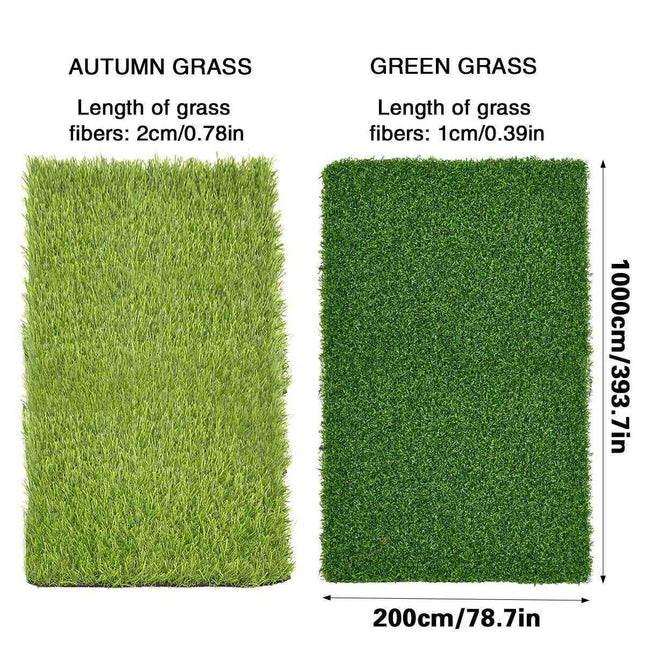 Artificial Synthetic Grass Lawn Realistic Fake Turf Garden Outdoor Decor Set - 2cm