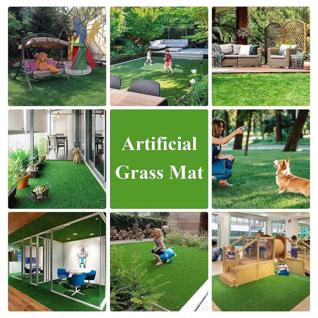 Artificial Synthetic Grass Lawn Realistic Fake Turf Garden Outdoor Decor Set - 2cm