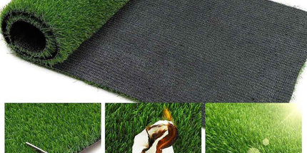Artificial Synthetic Grass Lawn Realistic Fake Turf Garden Outdoor Decor Set - 2cm