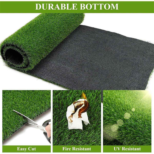 Artificial Synthetic Grass Lawn Realistic Fake Turf Garden Outdoor Decor Set - 2cm