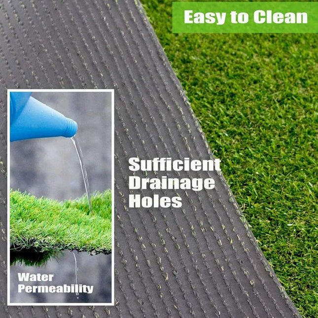 Artificial Synthetic Grass Lawn Realistic Fake Turf Garden Outdoor Decor Set - 2cm