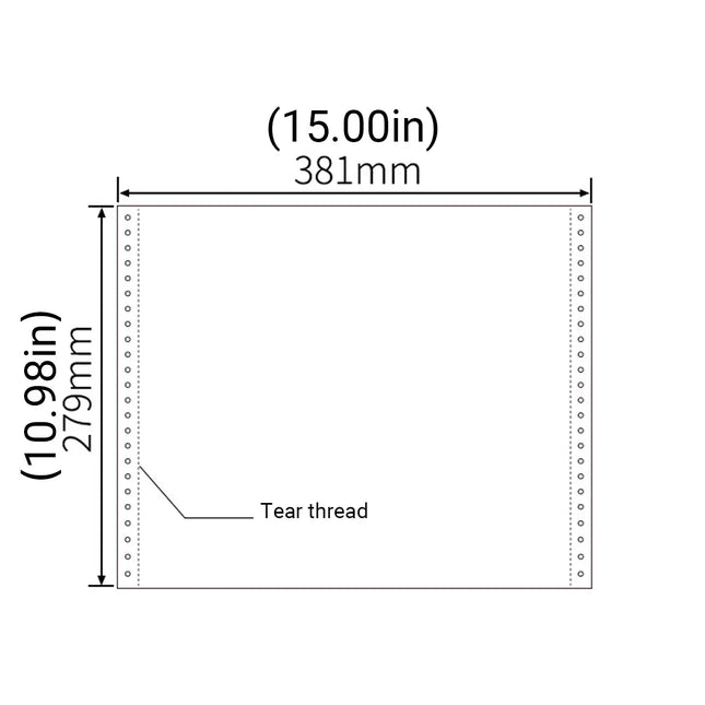 2000Pages Dot Matrix Printer Paper 381x279mm Clear Colour Rendering for Computer