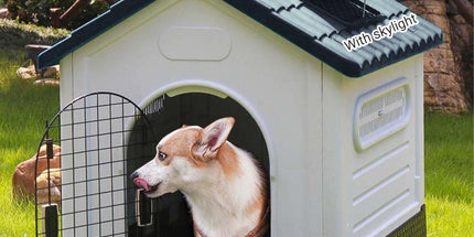 Dog Kennel Four Seasons Sunscreen Rainproof Outdoor Pet Shelter with Toilet