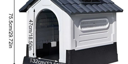 Dog Kennel Four Seasons Sunscreen Rainproof Outdoor Pet Shelter with Toilet
