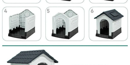 Dog Kennel Four Seasons Sunscreen Rainproof Outdoor Pet Shelter with Toilet