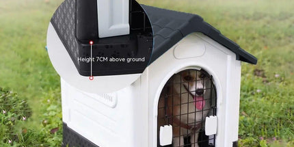 Dog Kennel Four Seasons Sunscreen Rainproof Outdoor Pet Shelter with Toilet