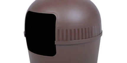 Plastic Pet Kennel Small Dog Cat Litter Box Teddy Villa Easy Clean Hair Guard - Brown