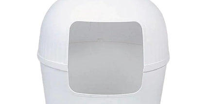 Plastic Pet Kennel Small Dog Cat Litter Box Teddy Villa Easy Clean Hair Guard - White