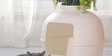 Plastic Pet Kennel Small Dog Cat Litter Box Teddy Villa Easy Clean Hair Guard - White