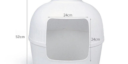 Plastic Pet Kennel Small Dog Cat Litter Box Teddy Villa Easy Clean Hair Guard - White