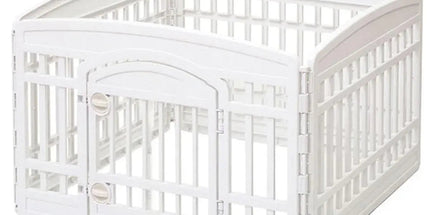White Indoor Pet Playpen with Gate 91 x 91 x 60 cm - 1 Piece Tyack eCommerce Solutions