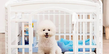 White Indoor Pet Playpen with Gate 91 x 91 x 60 cm - 1 Piece Tyack eCommerce Solutions