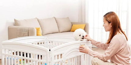 White Indoor Pet Playpen with Gate 91 x 91 x 60 cm - 1 Piece Tyack eCommerce Solutions