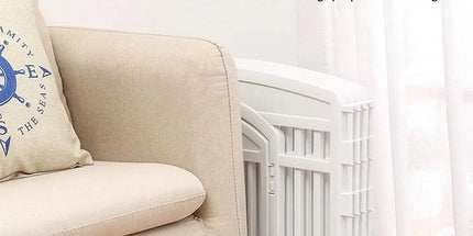 White Indoor Pet Playpen with Gate 91 x 91 x 60 cm - 1 Piece Tyack eCommerce Solutions