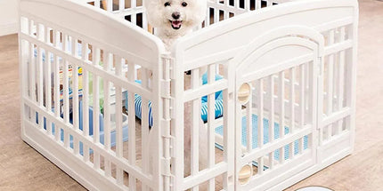 White Indoor Pet Playpen with Gate 91 x 91 x 60 cm - 1 Piece Tyack eCommerce Solutions