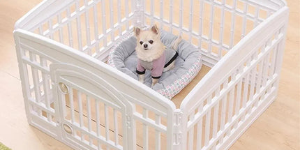 White Indoor Pet Playpen with Gate 91 x 91 x 60 cm - 1 Piece Tyack eCommerce Solutions
