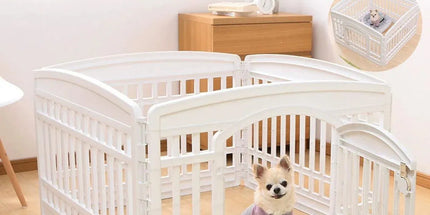 White Indoor Pet Playpen with Gate 91 x 91 x 60 cm - 1 Piece Tyack eCommerce Solutions