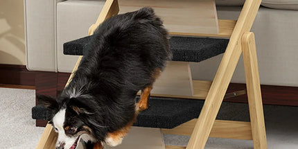 Outdoor Indoor Portable Wooden Pet Stairs Dog Cat Climbing Ladder Non Slip Play